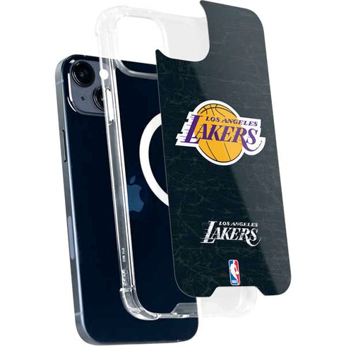 NBA Los Angeles Lakers Black Primary Logo iPhone 15 Plus MagSafe Case