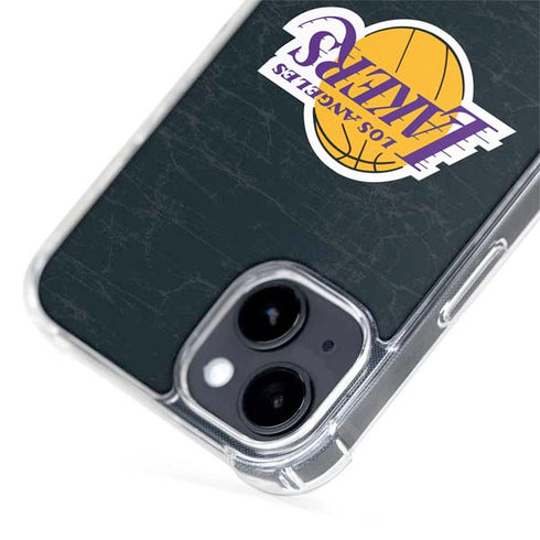 NBA Los Angeles Lakers Black Primary Logo iPhone 15 Plus MagSafe Case