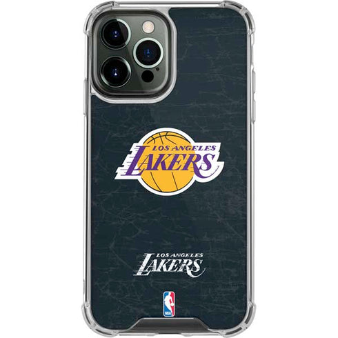 NBA Los Angeles Lakers Black Primary Logo iPhone 14 Pro Max Clear Case