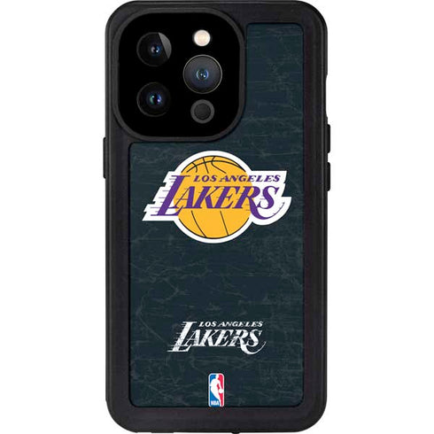 NBA Los Angeles Lakers Black Primary Logo iPhone 14 Pro Waterproof Case