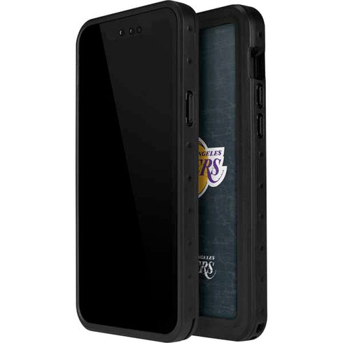 NBA Los Angeles Lakers Black Primary Logo iPhone 14 Pro Waterproof Case