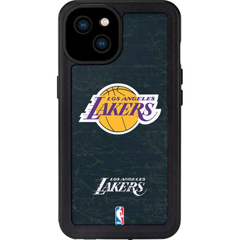NBA Los Angeles Lakers Black Primary Logo iPhone 15 Plus Waterproof Case