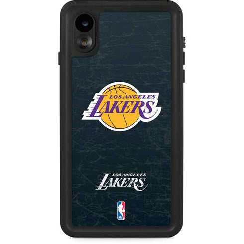 NBA Los Angeles Lakers Black Primary Logo iPhone XR Waterproof Case