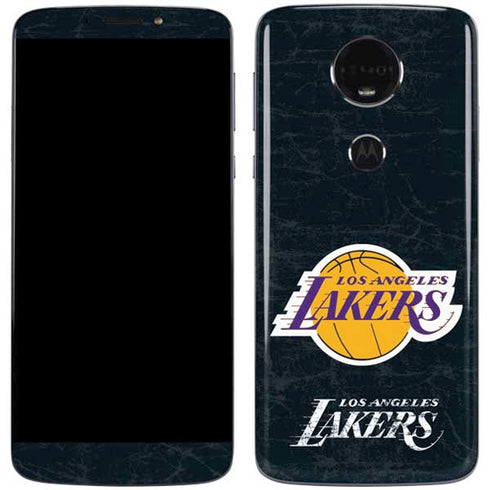 NBA Los Angeles Lakers Black Primary Logo Moto E5 Plus Skin