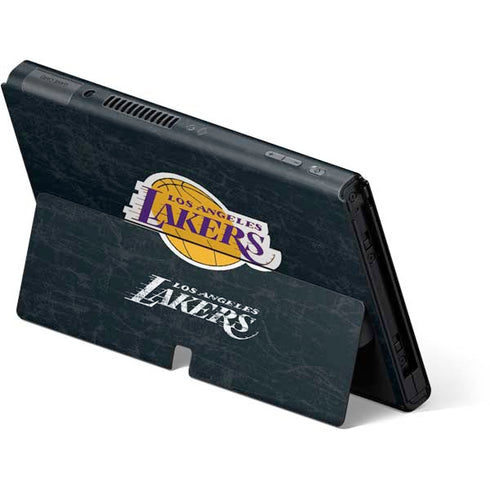 NBA Los Angeles Lakers Black Primary Logo Nintendo Switch OLED (2021) Skin