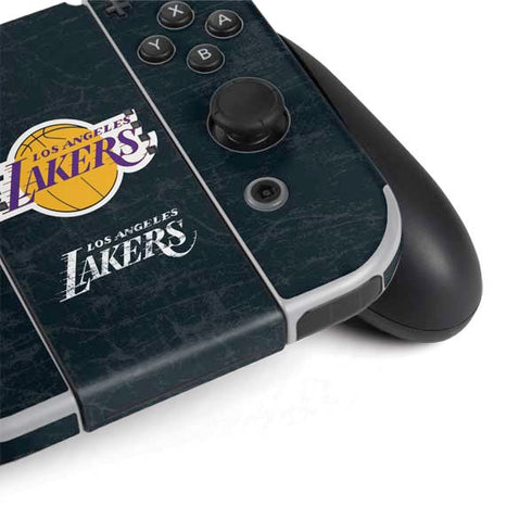 NBA Los Angeles Lakers Black Primary Logo Nintendo Switch OLED (2021) Skin