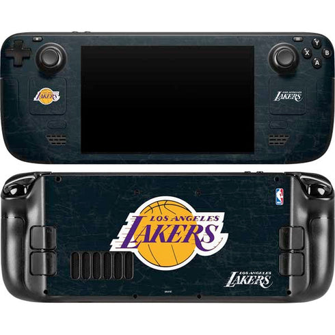 NBA Los Angeles Lakers Black Primary Logo Steam Deck Handheld Gaming Computer Skin