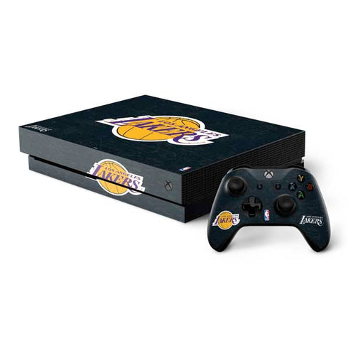 NBA Los Angeles Lakers Black Primary Logo Xbox One X Bundle Skin