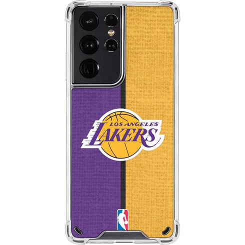 NBA Los Angeles Lakers Canvas Galaxy S21 Ultra 5G Clear Case