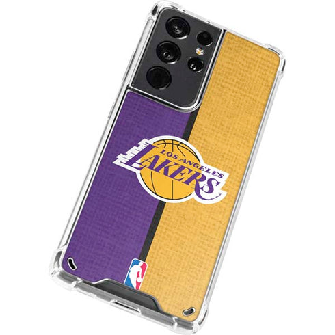 NBA Los Angeles Lakers Canvas Galaxy S21 Ultra 5G Clear Case