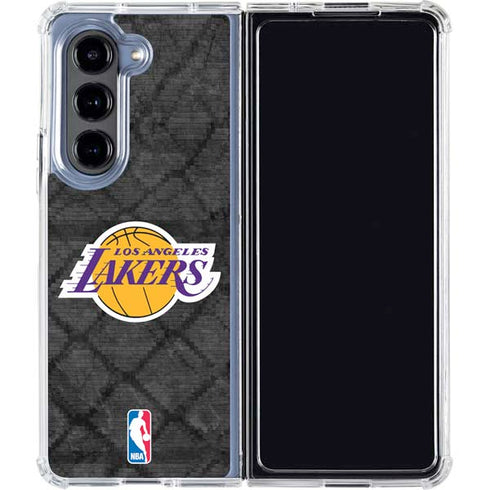 NBA Los Angeles Lakers Dark Rust Galaxy Z Fold5 5G Clear Case