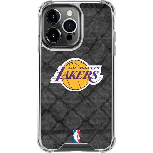NBA Los Angeles Lakers Dark Rust iPhone 14 Pro Clear Case