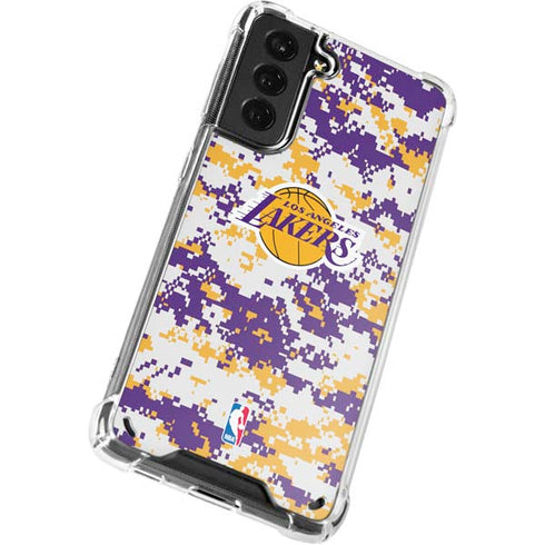 NBA Los Angeles Lakers Digi Camo Galaxy S21 Plus 5G Clear Case