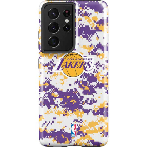 NBA Los Angeles Lakers Digi Camo Galaxy S21 Ultra 5G Pro Case