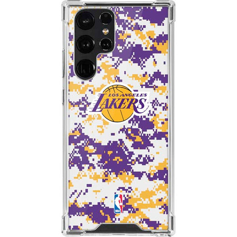 NBA Los Angeles Lakers Digi Camo Galaxy S22 Ultra Clear Case