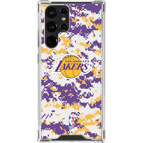 NBA Los Angeles Lakers Digi Camo Galaxy S24 Ultra Clear Case