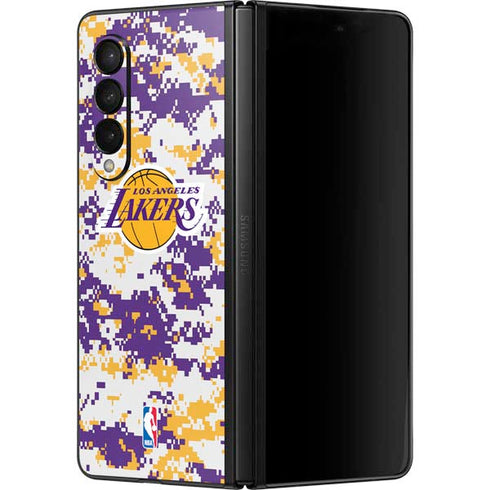 NBA Los Angeles Lakers Digi Camo Galaxy Z Fold3 5G Skin