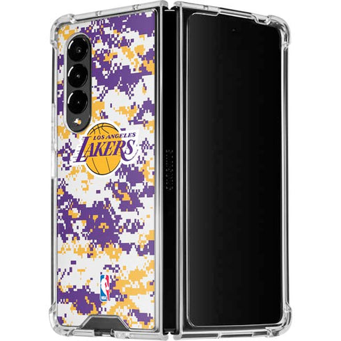 NBA Los Angeles Lakers Digi Camo Galaxy Z Fold4 5G Clear Case