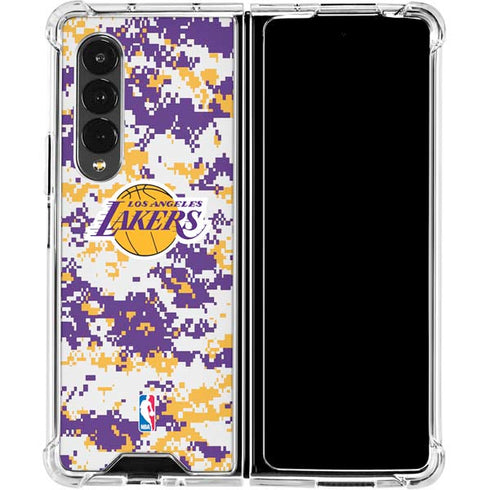 NBA Los Angeles Lakers Digi Camo Galaxy Z Fold4 5G Clear Case
