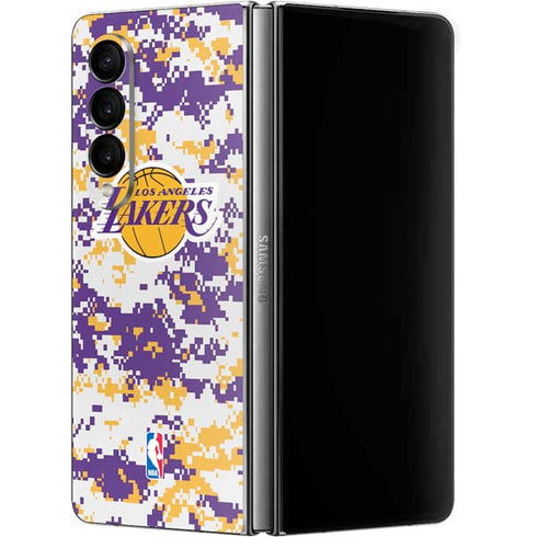 NBA Los Angeles Lakers Digi Camo Galaxy Z Fold4 5G Skin