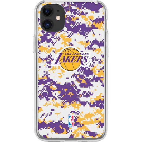 NBA Los Angeles Lakers Digi Camo iPhone 11 Clear Case