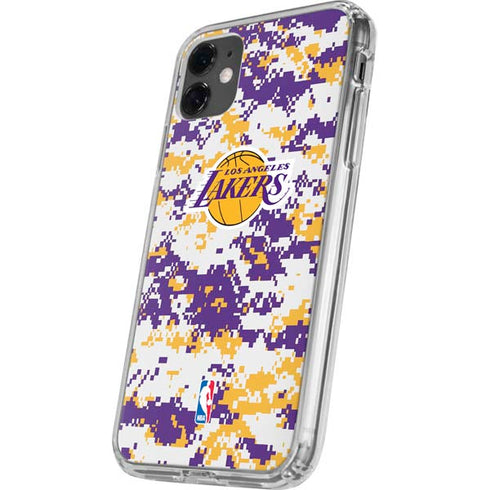 NBA Los Angeles Lakers Digi Camo iPhone 11 Clear Case