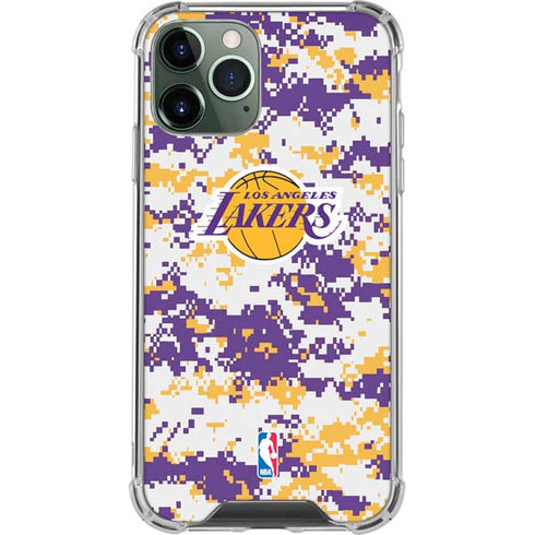 NBA Los Angeles Lakers Digi Camo iPhone 12 Pro Clear Case