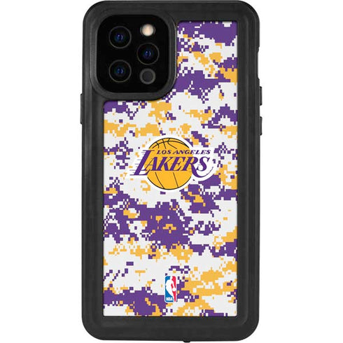 NBA Los Angeles Lakers Digi Camo iPhone 12 Pro Waterproof Case