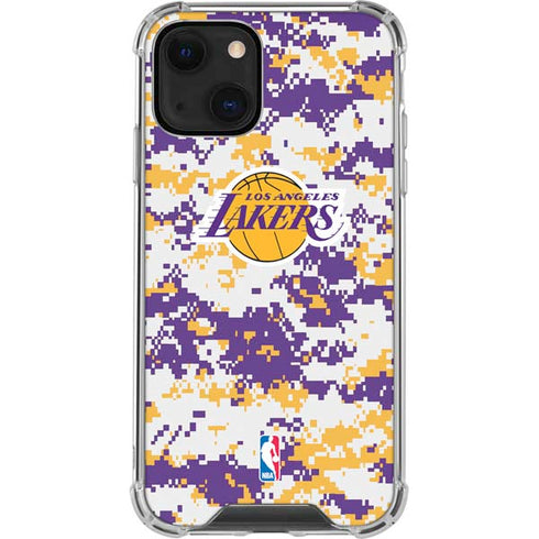 NBA Los Angeles Lakers Digi Camo iPhone 13 Clear Case