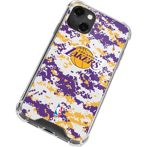NBA Los Angeles Lakers Digi Camo iPhone 13 Mini Clear Case