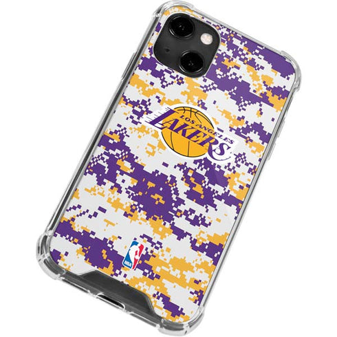 NBA Los Angeles Lakers Digi Camo iPhone 14 Clear Case