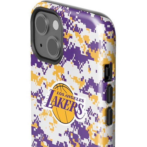NBA Los Angeles Lakers Digi Camo iPhone 15 Plus Impact Case