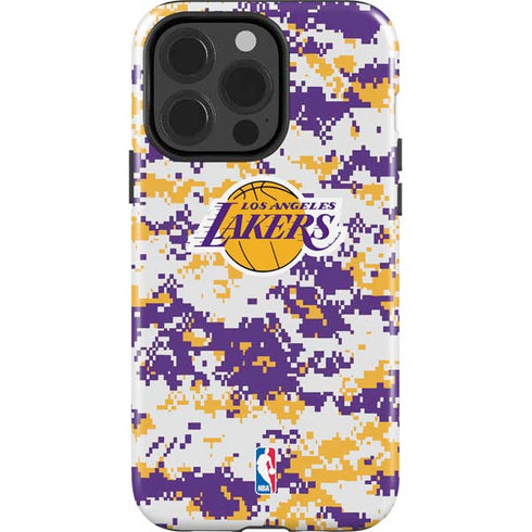 NBA Los Angeles Lakers Digi Camo iPhone 15 Pro Impact Case