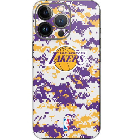 NBA Los Angeles Lakers Digi Camo iPhone 15 Pro Skin