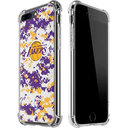 NBA Los Angeles Lakers Digi Camo iPhone 7/8 Plus Clear Case