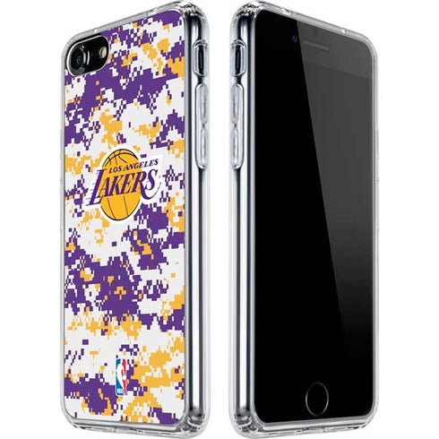NBA Los Angeles Lakers Digi Camo iPhone SE (2nd & 3rd Gen) Clear Case