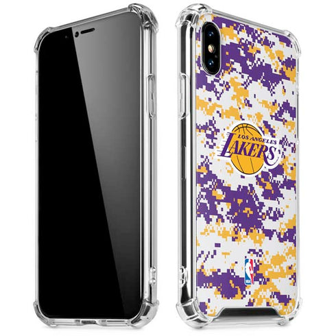 NBA Los Angeles Lakers Digi Camo iPhone XS Max Clear Case
