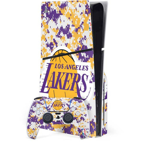 NBA Los Angeles Lakers Digi Camo PS5 Slim Disk Bundle Skin