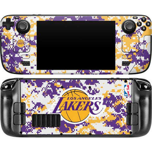 NBA Los Angeles Lakers Digi Camo Steam Deck Handheld Gaming Computer Skin