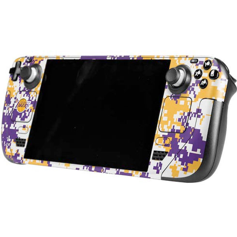 NBA Los Angeles Lakers Digi Camo Steam Deck Handheld Gaming Computer Skin