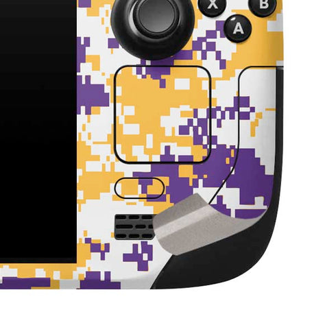 NBA Los Angeles Lakers Digi Camo Steam Deck Handheld Gaming Computer Skin