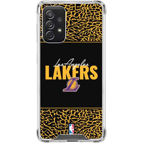 NBA Los Angeles Lakers Elephant Print Galaxy A72 5G Clear Case