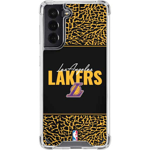 NBA Los Angeles Lakers Elephant Print Galaxy S21 5G Clear Case