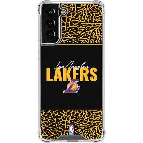 NBA Los Angeles Lakers Elephant Print Galaxy S21 FE Clear Case