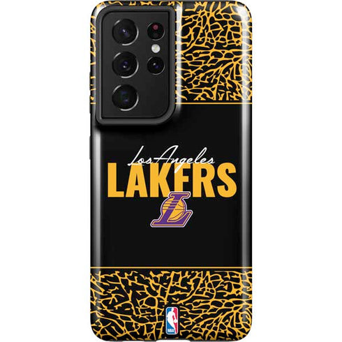 NBA Los Angeles Lakers Elephant Print Galaxy S21 Ultra 5G Pro Case