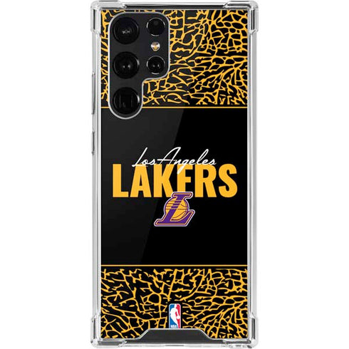 NBA Los Angeles Lakers Elephant Print Galaxy S22 Ultra Clear Case
