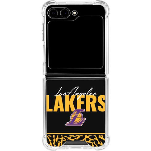 NBA Los Angeles Lakers Elephant Print Galaxy Z Flip5 5G Clear Case