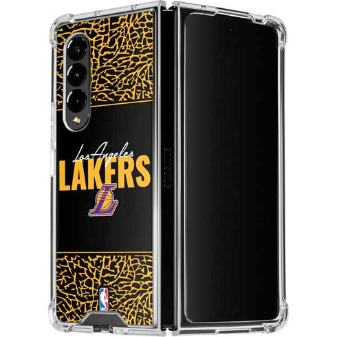 NBA Los Angeles Lakers Elephant Print Galaxy Z Fold4 5G Clear Case