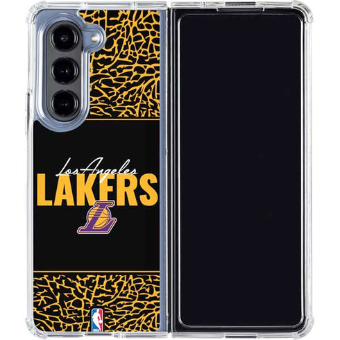 NBA Los Angeles Lakers Elephant Print Galaxy Z Fold5 5G Clear Case