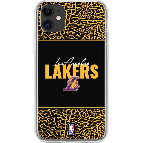 NBA Los Angeles Lakers Elephant Print iPhone 11 Clear Case